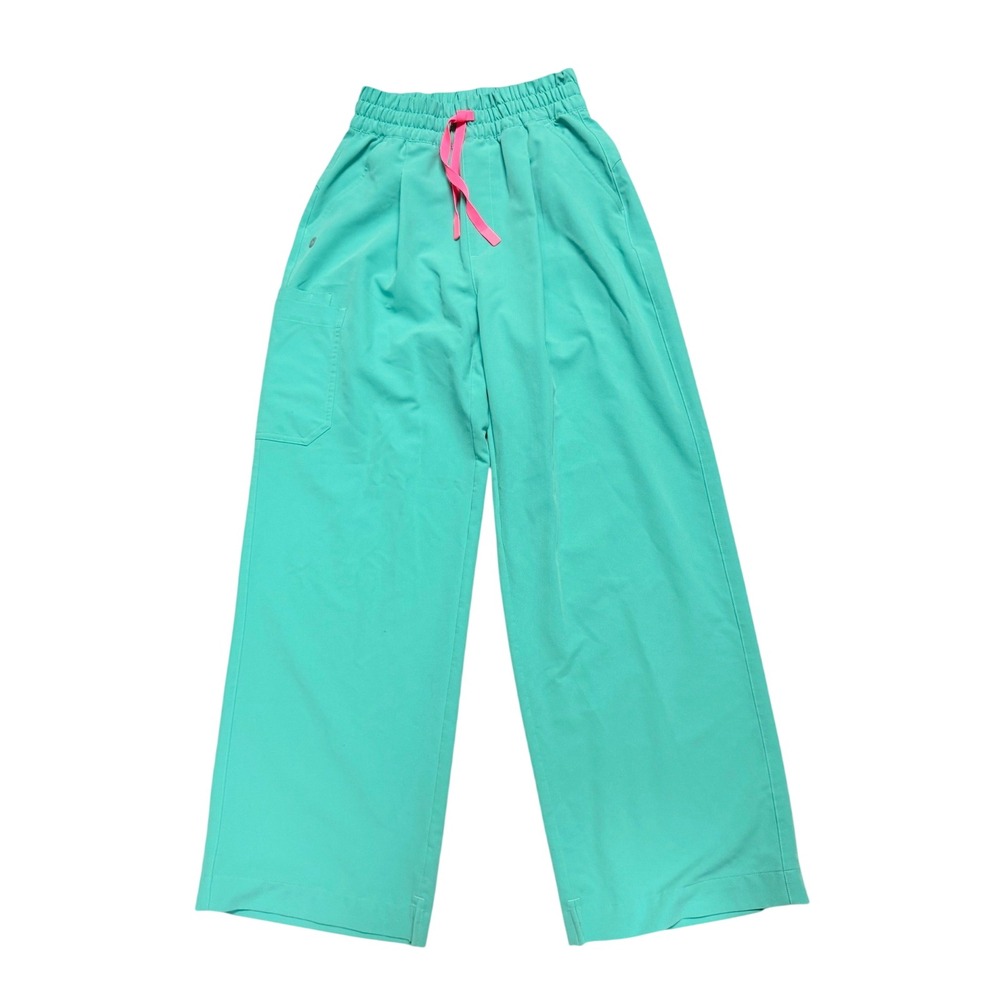 FIGS Shelby XS Wide Leg Ultra High Rise Scrub Pants Limited Surgical Green
